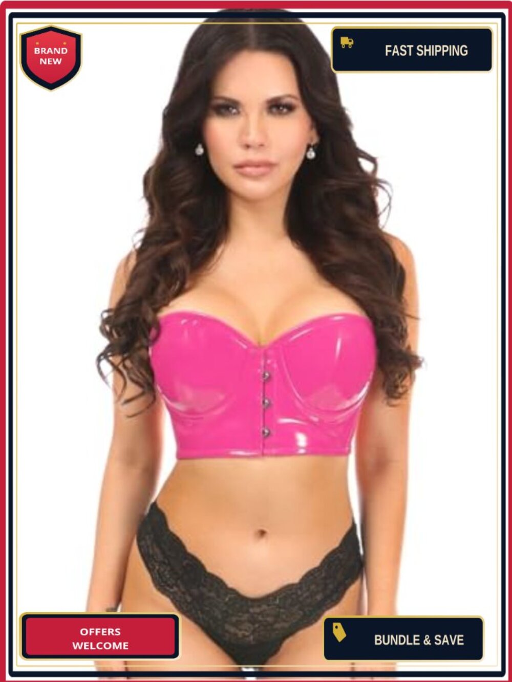 Patent PVC Underwire Short Bustier